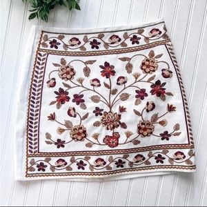 Embroidered Floral Skirt